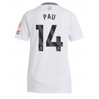 Camiseta Aston Villa Pau Torres #14 Visitante Equipación para mujer 2024-25 manga corta